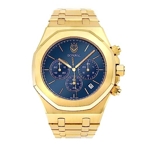 DONOVAL Orologio al quarzo - 41 mm - CHRONO - COLLEZIONE OTTO - ORO (ORO/BLU) Dupersclub