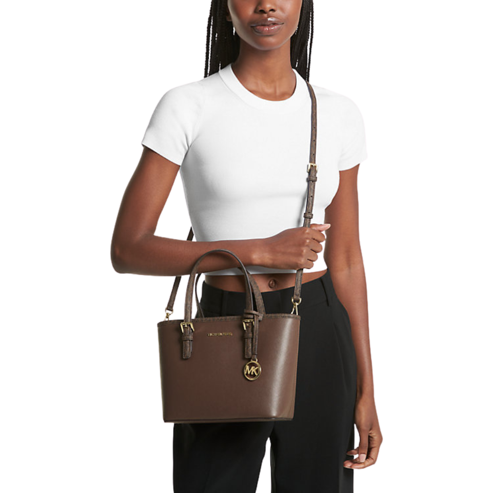 MICHAEL KORS CHARLOTTE SIGNATURE LEATHER LARGE TOP ZIP TOTE HAND Michael Kors