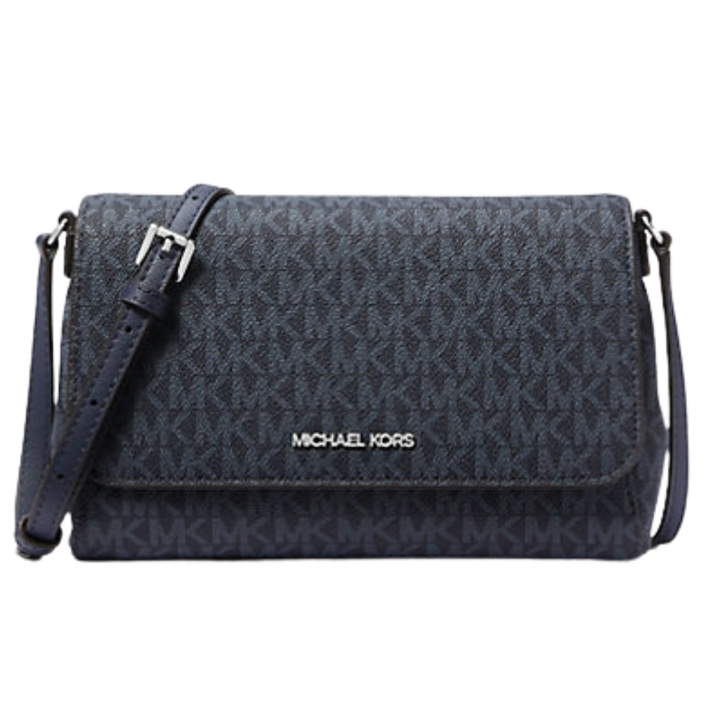 Michael Kors Jet Set Medium Navy Blue PVC Convertible Pouchette 35R4STTC6B Michael Kors