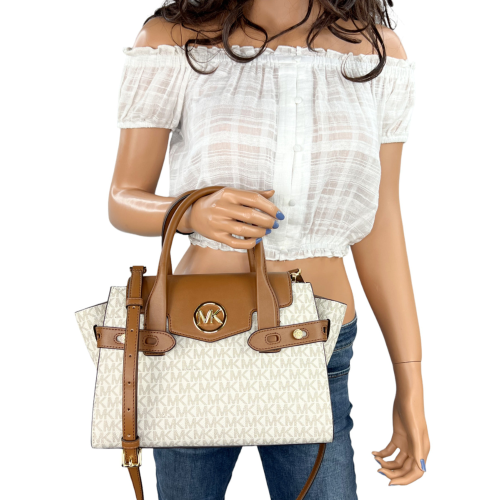 BORSA A TRACOLLA MICHAEL KORS CARMEN BORSA A TRACOLLA A FLAP MEDIO MK VANIGLIA 35S2GNMS5B-02X Michael Kors