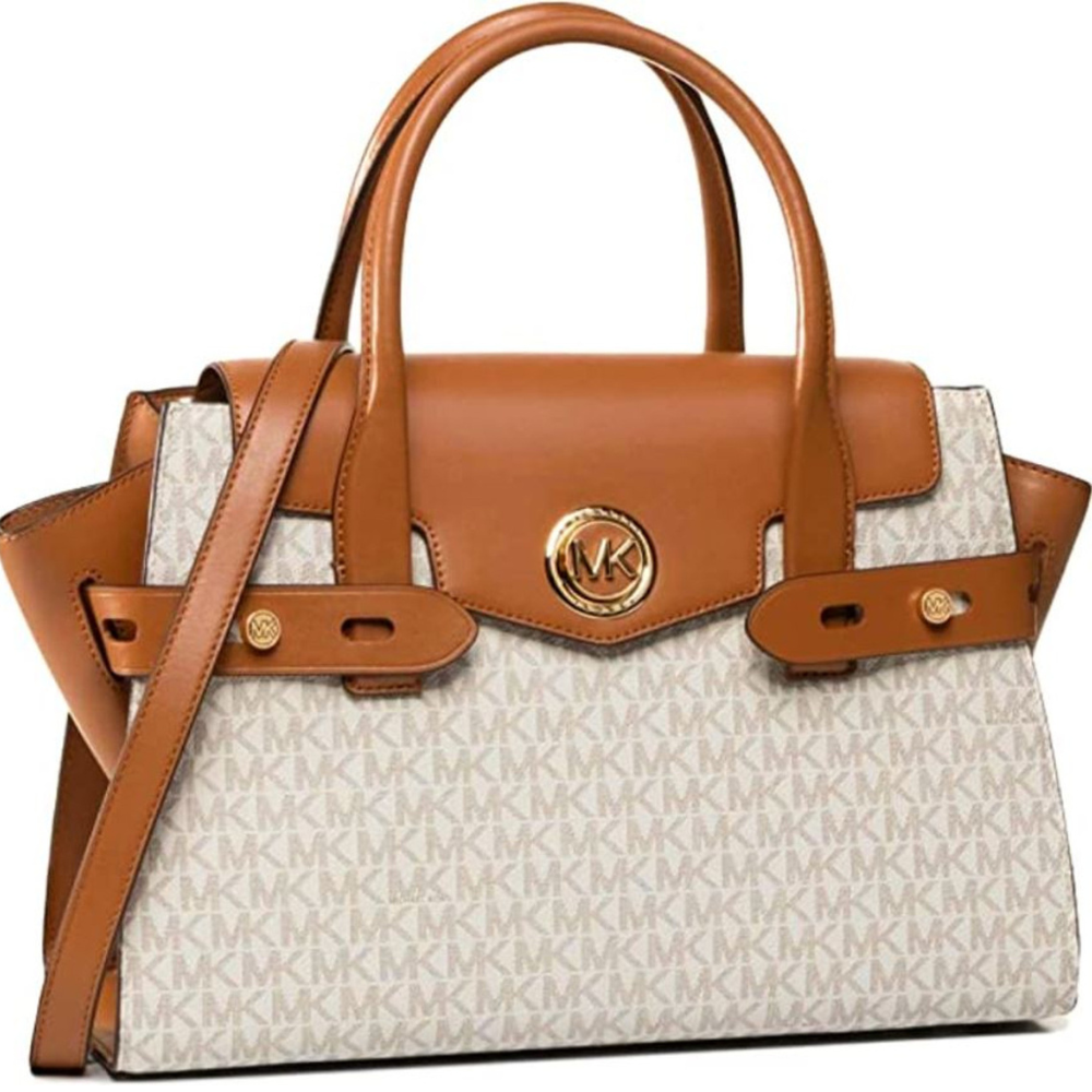 BORSA A TRACOLLA MICHAEL KORS CARMEN BORSA A TRACOLLA A FLAP MEDIO MK VANIGLIA 35S2GNMS5B-02X Michael Kors