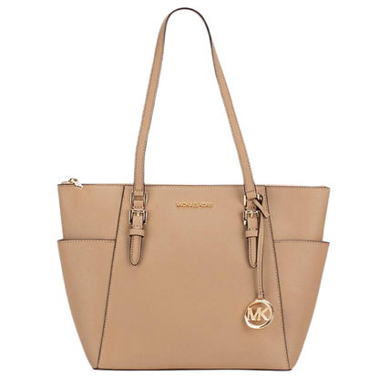 MICHAEL KORS CHARLOTTE SIGNATURE LEATHER LARGE TOP ZIP TOTE HAND 35T0GCFT7L-02 Michael Kors