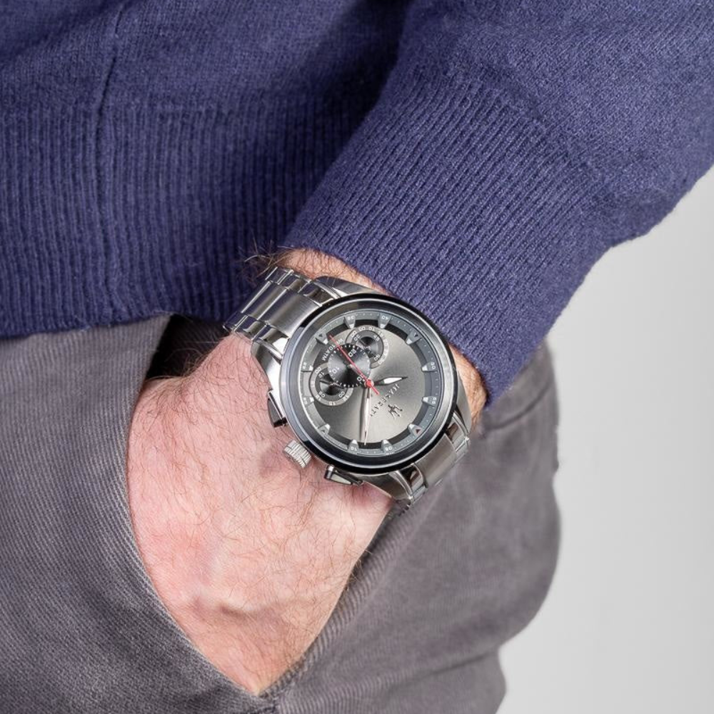 In offerta! Orologio uomo Maserati, mod traguardo, cronografo, cinturino acciaio, ghiera liscia nera, fondo nero, cod ( R8873612015 ) - Gold Shine Gioielli In offerta! Orologio uomo Maserati, mod traguardo, cronografo, cinturino acciaio, ghiera liscia nera, fondo nero, cod ( R8873612015 ) - Gold Shine Gioielli