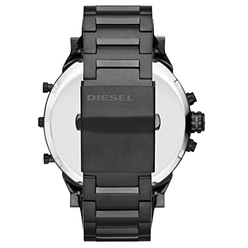 Diesel Orologio Mr. Daddy 2.0 Uomo, movimento cronografo, cassa in acciaio inossidabile nero 57 mm con bracciale in acciaio inossidabile, DZ7395 Dupersclub