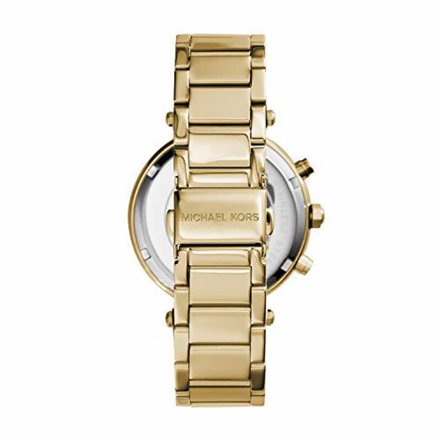 Michael Kors PARKER Orologio da Donna, Misura Cassa 39 mm, Movimento Cronografo, Cinturino in Acciaio Inossidabile, D'oro Dupersclub