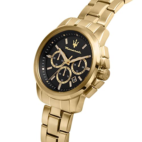 Maserati Orologio da uomo, Collezione Successo, cronografo, in acciaio e PVD oro giallo - R8873621013 Dupersclub