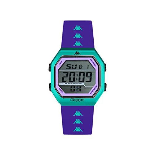 Kappa Orologio Unisex, Cinturino In Silicone, LCD, Quadrante Esagonale (BLUE-AZZURRO) Dupersclub