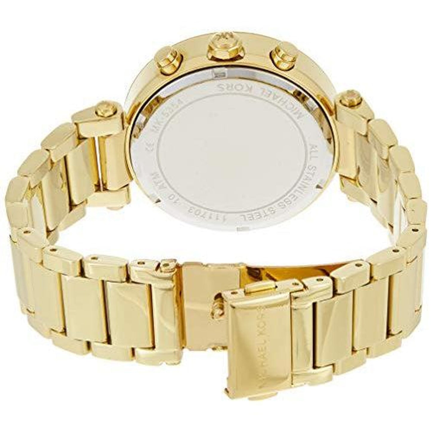 Michael Kors PARKER Orologio da Donna, Misura Cassa 39 mm, Movimento Cronografo, Cinturino in Acciaio Inossidabile, D'oro Dupersclub