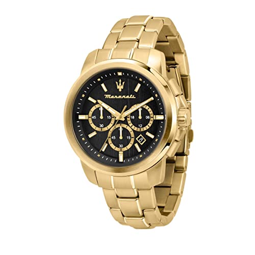 Maserati Orologio da uomo, Collezione Successo, cronografo, in acciaio e PVD oro giallo - R8873621013 Dupersclub