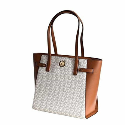 Michael Kors Carmen - Borsa a tracolla grande con zip, Vaniglia, Large Dupersclub