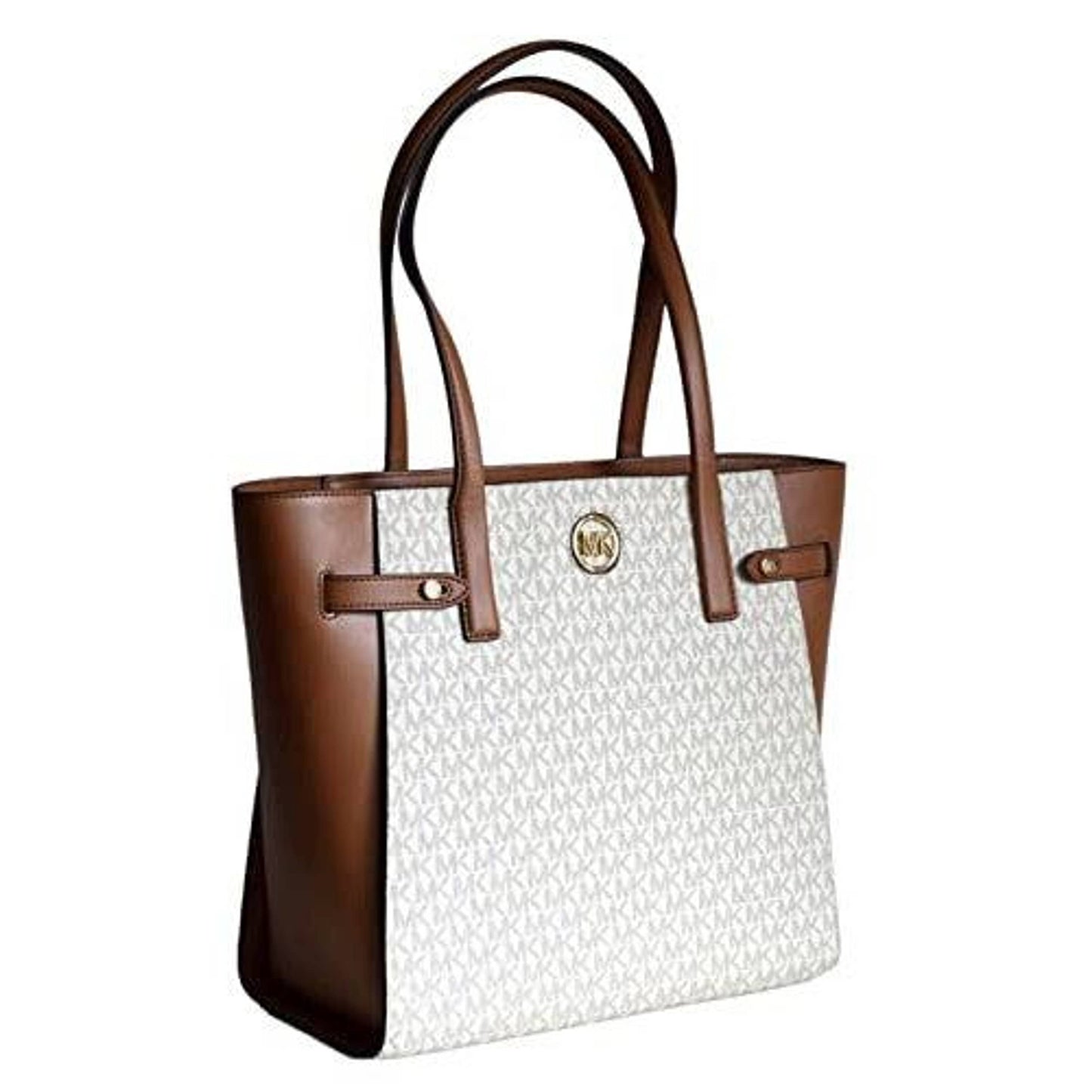 Michael Kors Carmen - Borsa a tracolla grande con zip, Vaniglia, Large Dupersclub