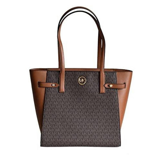 Michael Kors Carmen - Borsa a tracolla grande con zip, marrone, Large Dupersclub