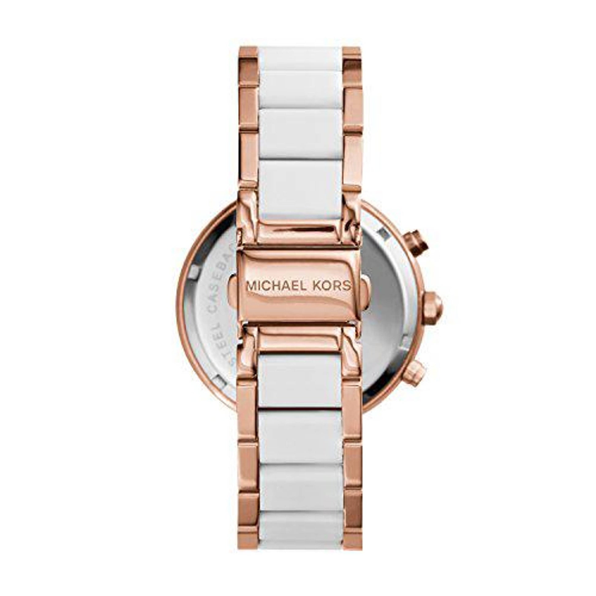 Michael Kors Parker Orologio da Donna, Misura Cassa 39 mm, Movimento Cronografo, Cinturino in Acciaio Inossidabile Dupersclub