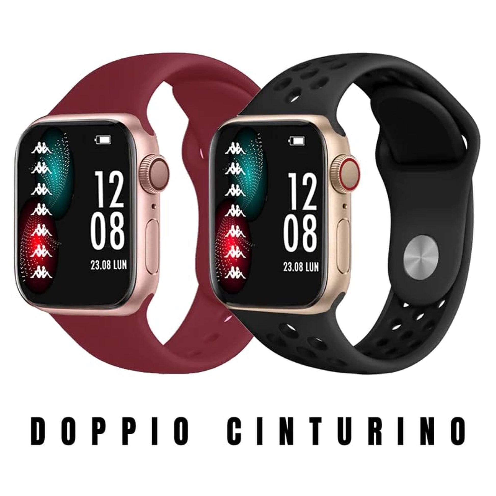 Orologio Smartwatch Uomo Kappa Prime KW-P008 Due Cinturini in Silicone Bordeaux e Nero Dupersclub