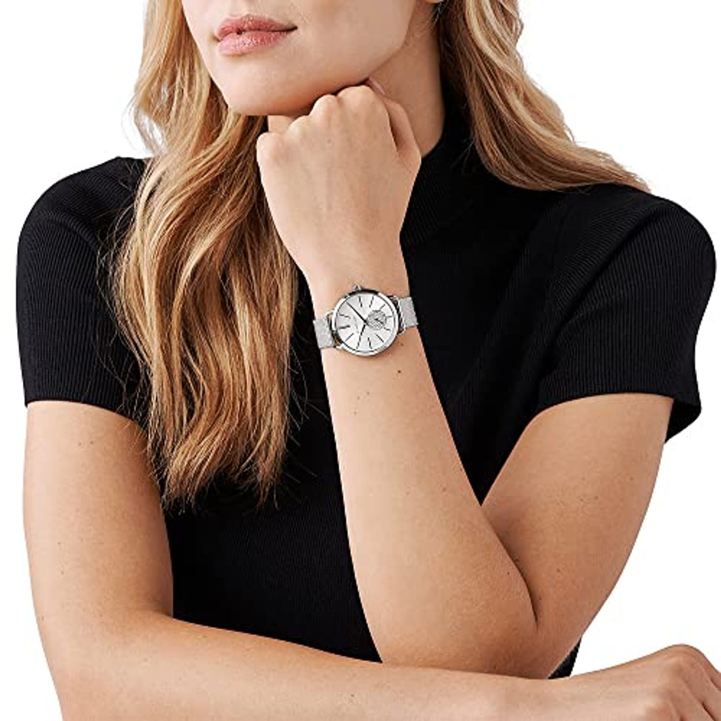 Michael Kors Portia Orologio da Donna, Dimensioni Cassa 36 mm, Movimento a Due Lancette, Cinturino in Acciaio Inossidabile, D'argento Dupersclub